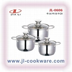 cookware set with silicone combined handle