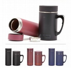 Three wall stainless steel and natural purple clay vacuum flask ceramic mug2
