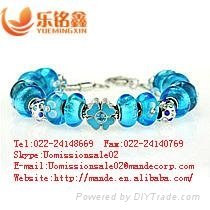 2013 wholesale colored glass craft costume jewelry handmade glass beads bracelet