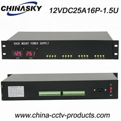 16 Channel 25 Amp 1.5U Rack Mount 12V DC Led display(12VDC25A16P-1.5U) 