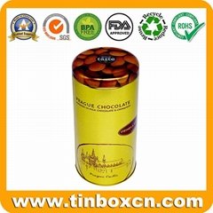 Decorative Round Metal Chocolate Tin Cans BR1501 Supplier