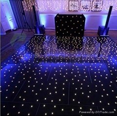 black panel with white lamps starlit dance floor
