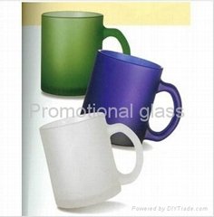 Frosted glass mug with handle glass mug
