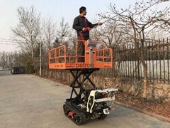 Crawler dumper with lift container Hydraulic Scissor lifter Picking platform