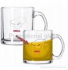 11OZ Color change glass mug with handle 