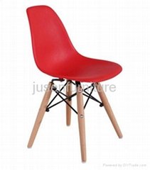 modern design plastic covered dining chair wooden legs