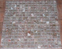 Agate Red / Strata Tan marble mosaic tile