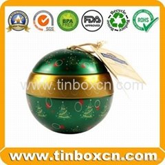 Customized christmas ball tin box gift tin cans