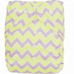 One Size Cute Bamboo Fitted Diaper Sewn With 3-layer Bamboo Insert 