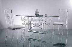 lucite transparent acrylic glass dining table