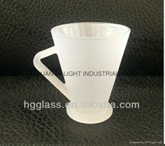 10oz Outside frosted sublimation glass mug glassware