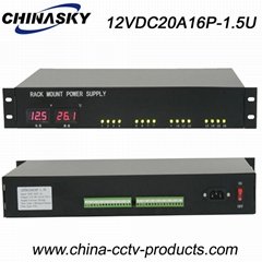 16 Channel 20 Amp 1.5U Rack Mount 12V DC Led display(12VDC20A16P-1.5U) 