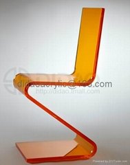 acrylic Z-shaped lucite chair ,pelxiglass clear chair