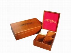 Brown Twinings Wooden Tea Compartment Boxes