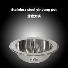 kitchenware s/s round wide-brimmed stock pot with divider fire pot