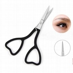  Eyebrow Scissor  Black Color Beaurty Scissor Heart Shape Handle 