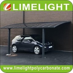 Grey aluminium frame carport with grey polycarbonate glazing carport awning
