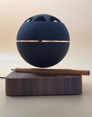 wooden base magnetic levitaiton desk floating bluetooth speaker light for gift 