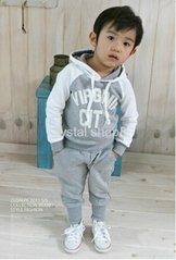 Baby boy Suits 2pc Hoody Coat+ Pants Letter Sporty Baby Clothes Set 90-130cm