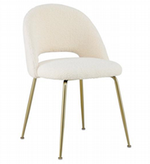 Fabric dining chair with golden 