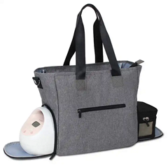 Quality Dark Gray Breast Pump Bag Breastmilk Pump Tote Bag Cooler Bags