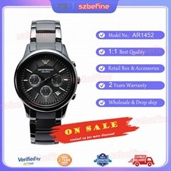 Emporio Armani AR1452 Men's Ceramica Quartz Chronograph Black Dial Watch (Hot Product - 1*)