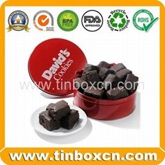 Food packaging round chocolate tin box metal tin can