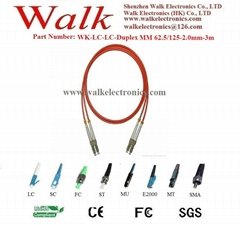 Optical Fiber Patch Cord,fiber jumper cable,duplex LC to LC, multi mode 62.5/125