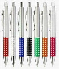 Click ball pen with shiny grip