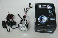 Motorcycle Bike HID Bi Xenon Headlights Projector Lens Kit with Angel Eye