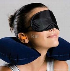 U-Shaped Pillow Travel Sleep Air Neck Pillow Blinder Ear Plug Free Shipping