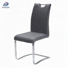 Wholesale modern furniture PU leather dining room side chair with chrome
