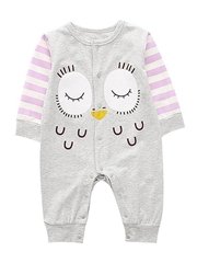 Cartoon Owl Pattern Newborn Infant Overalls Jumpsuit Long-sleeved Wholesale