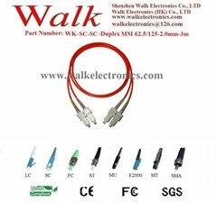 Optical Fiber Patch Cord,fiber jumper cable,duplex SC to SC, multi mode 62.5/125