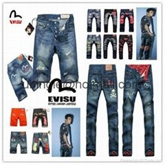 Evisu men Jeans Designer Jean cheap Evisu raw Mens jeans diacock vintage jeans  