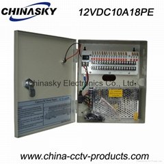  CCTV Camera Power Supply Box 12V 10A18 Channel with LED and Lock(12VDC10A18PE)
