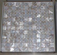 mesh 25x25mm/322x322x2mm white Mother of Pearl mosaic tile, with open grout gap 