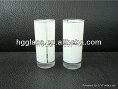 2.5OZ Sublimation glass mug with white panel
