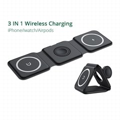 2023 Latest Fashion Magnetic 3 in 1 Wireless Charge Foldable For Trave