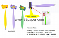 Flowers shape ball pen with magnet