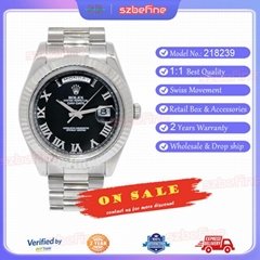 Rolex Day-Date II President 18k WG Black Roman Dial 41mm Watch V 218239 (Hot Product - 1*)