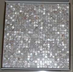 mesh 10x10mm/300x300mm white Mother of Pearl Mosaic tile, with open grout gap