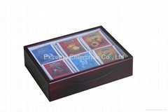 Finest Felt Lined Tea Wooden Chests with Glass Window