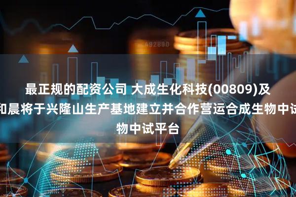 最正规的配资公司 大成生化科技(00809)及合肥和晨将于兴隆山生产基地建立并合作营运合成生物中试平台